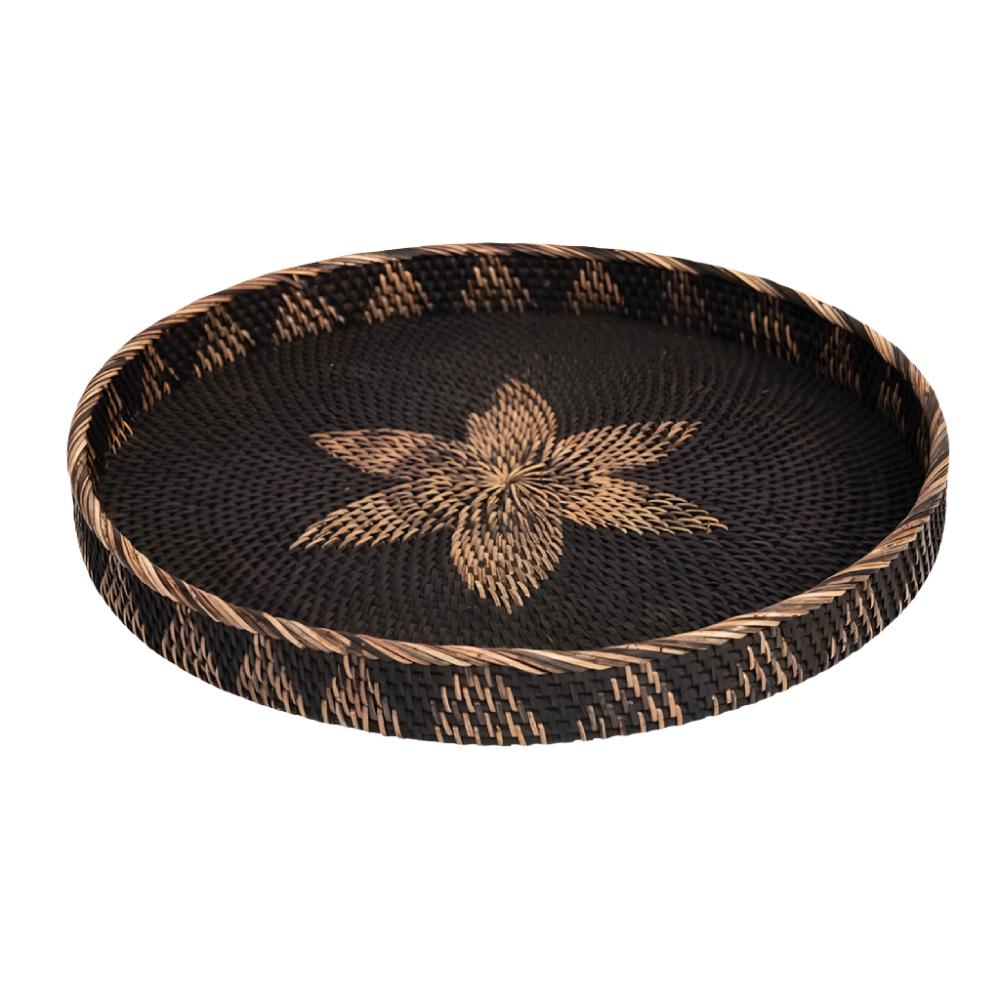 Decorative Hand-Woven Rattan Tray - Teskeys