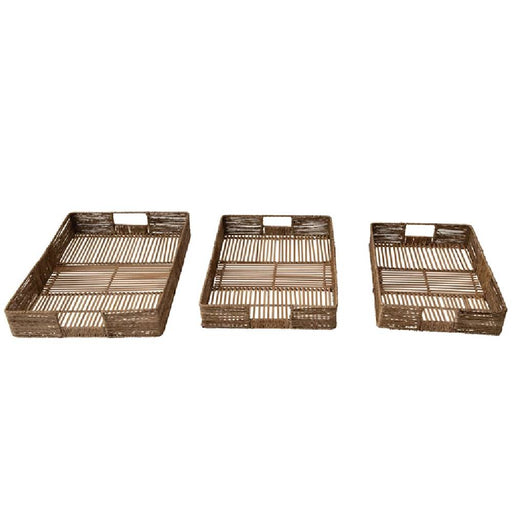Hand-Woven Bamboo Handled Tray HOME & GIFTS - Home Decor - Decorative Accents Creative Co-Op   