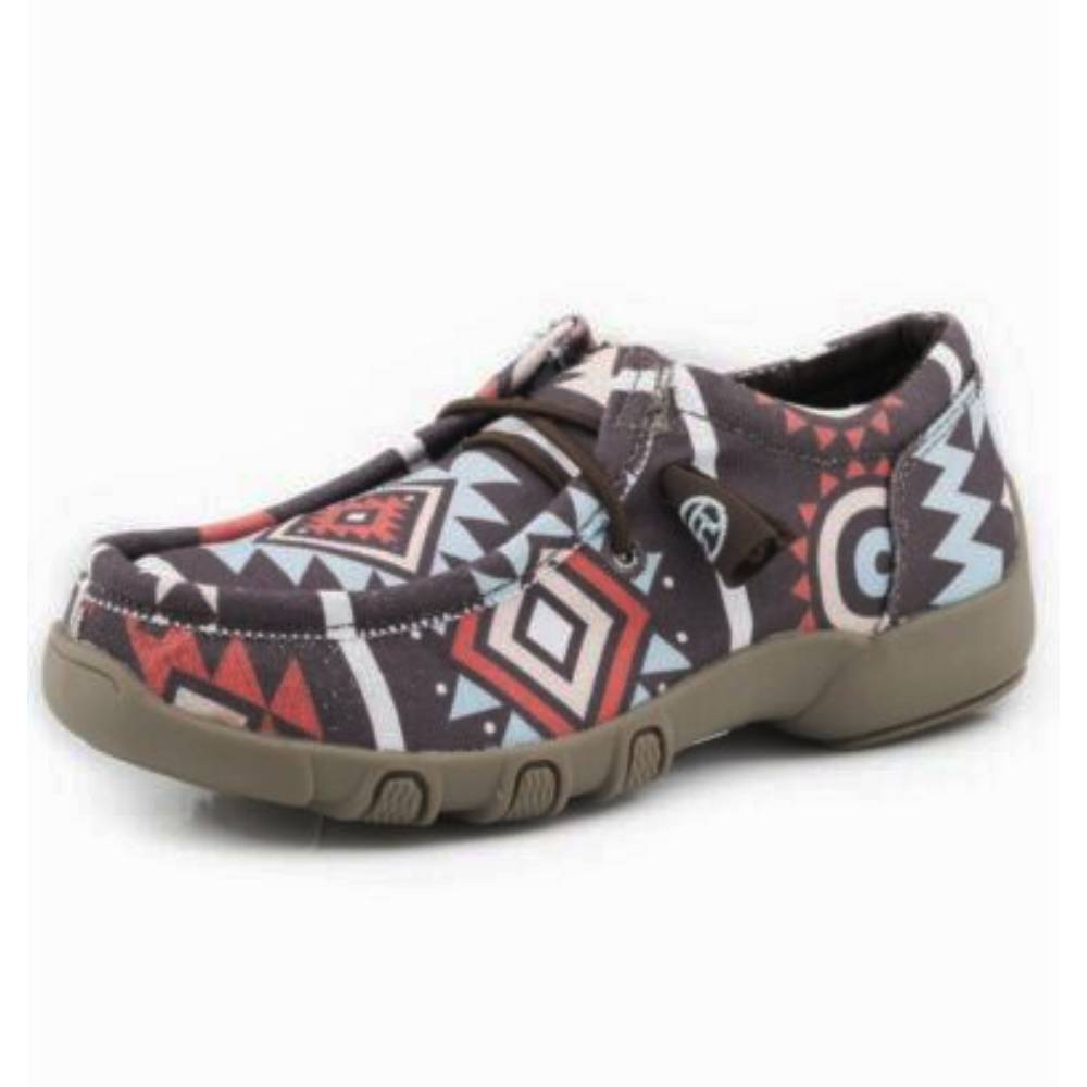 Roper Youth Aztec Lace Up Driving Moc KIDS - Footwear - Casual Shoes Roper Apparel & Footwear   