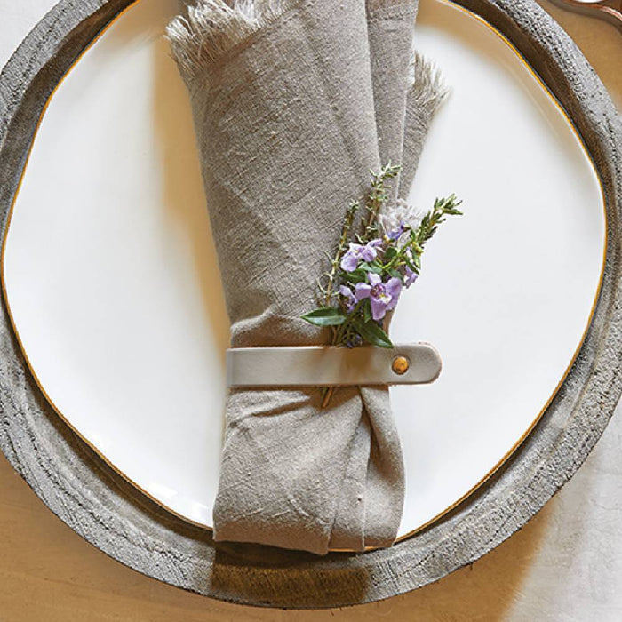 Leather Napkin Ring - Grey - FINAL SALE HOME & GIFTS - Home Decor - Decorative Accents Santa Barbara Design Studio   
