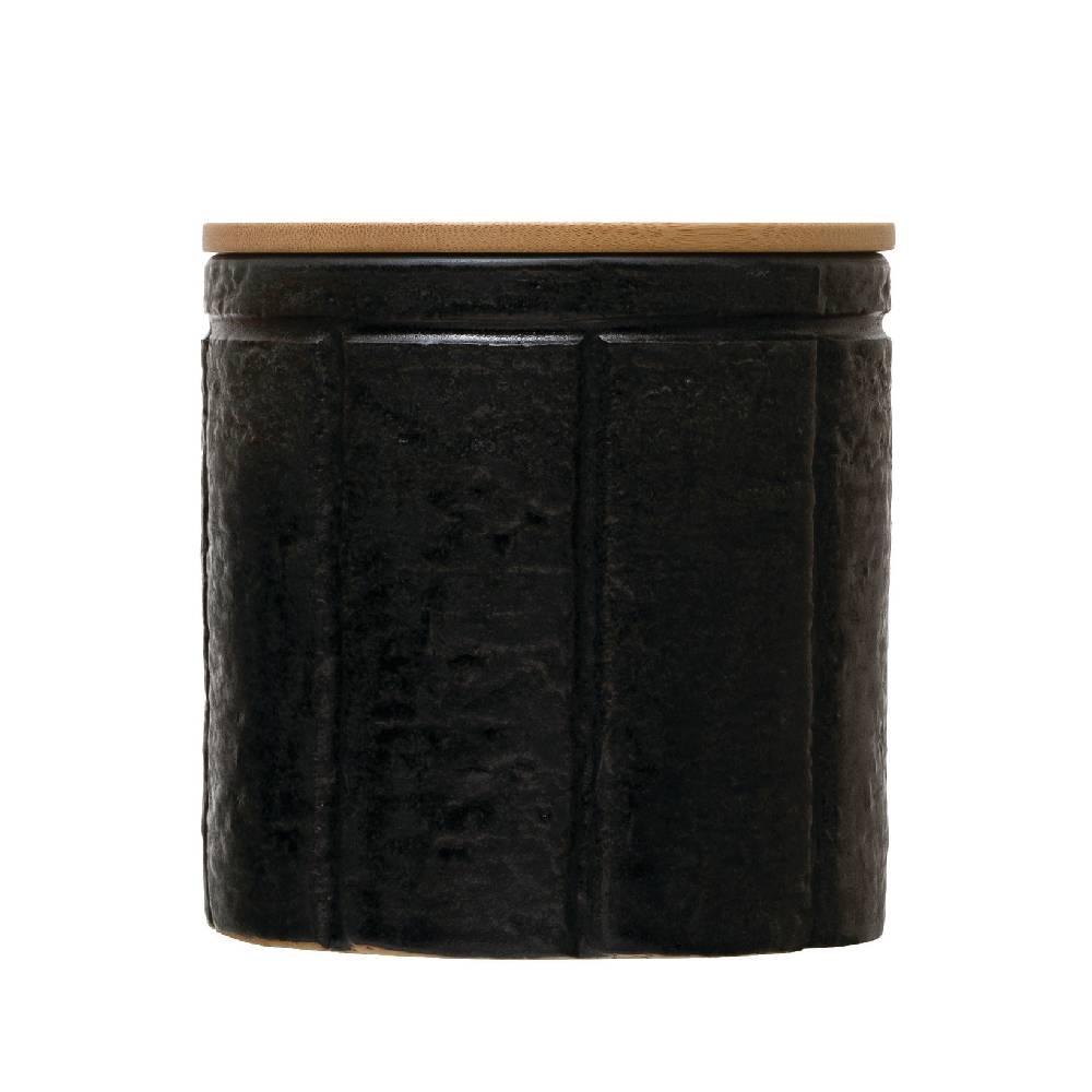 Black Stoneware Canister w/ Lid HOME & GIFTS - Home Decor - Decorative Accents Bloomingville   