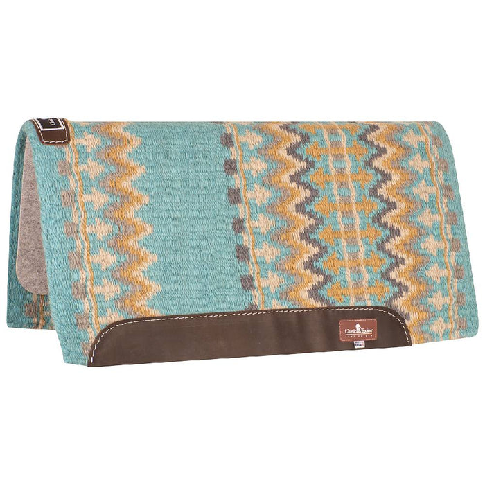 Classic Equine Classic Wool Top Pad 32"x34" Tack - Saddle Pads Classic Equine Turquoise / Honey