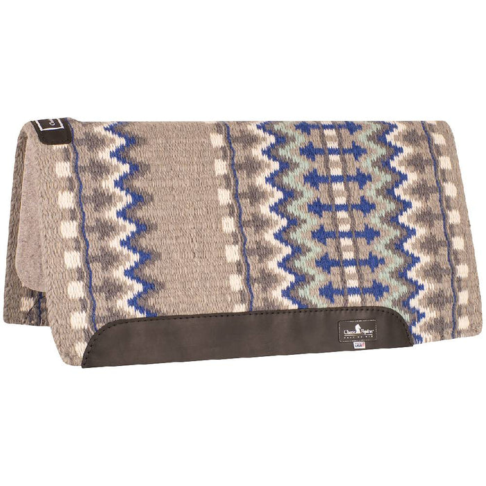 Classic Equine Classic Wool Top Pad 32"x34" Tack - Saddle Pads Classic Equine Grey / Royal