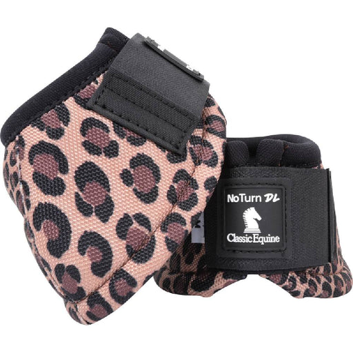 Classic Equine Dy-No-Turn DL Bell Boots Tack - Leg Protection Classic Equine Cheetah Small 