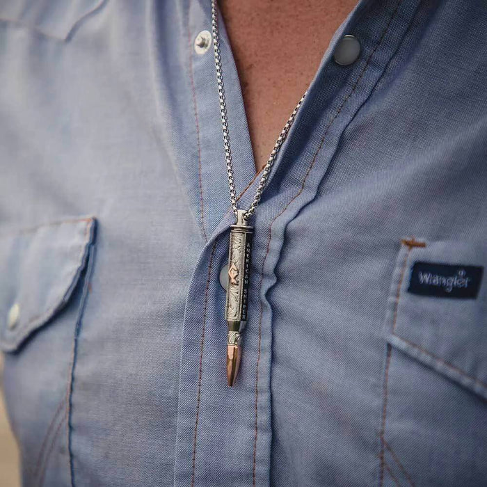 Montana Silversmiths Chris Kyle I'll Cover You Sniper Bullet Necklace MEN - Accessories - Jewelry & Cuff Links Montana Silversmiths   