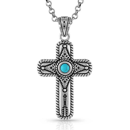Montana Silversmiths Faith on Point Turquoise Cross Necklace WOMEN - Accessories - Jewelry - Necklaces Montana Silversmiths   
