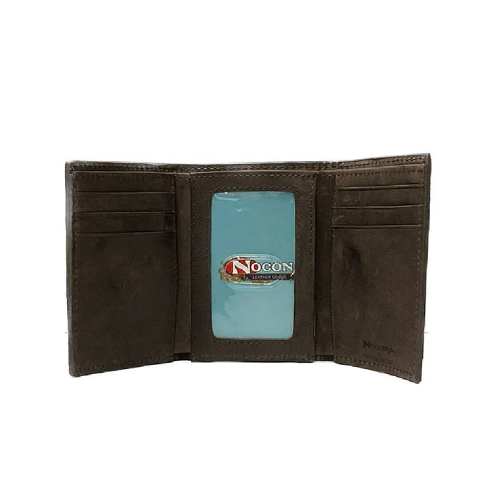 Nocona Calf Hair Tooled Edge Trifold Wallet MEN - Accessories - Wallets & Money Clips M&F Western Products   