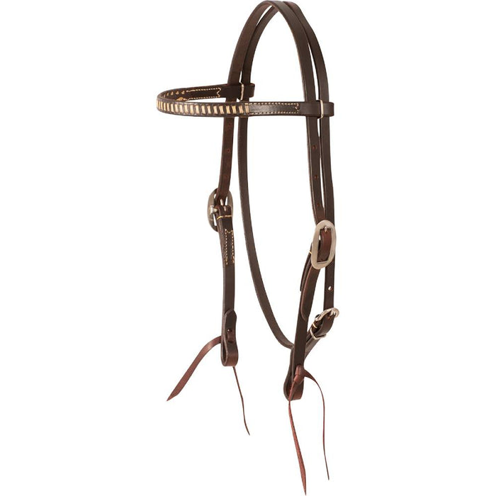 Martin Saddlery Rawhide Lacing Browband Headstall Tack - Headstalls Martin Saddlery Chocolate