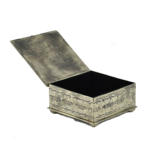 J. Alexander Square Box w/ Turquoise Slab HOME & GIFTS - Home Decor - Decorative Accents J. Alexander Rustic Silver   