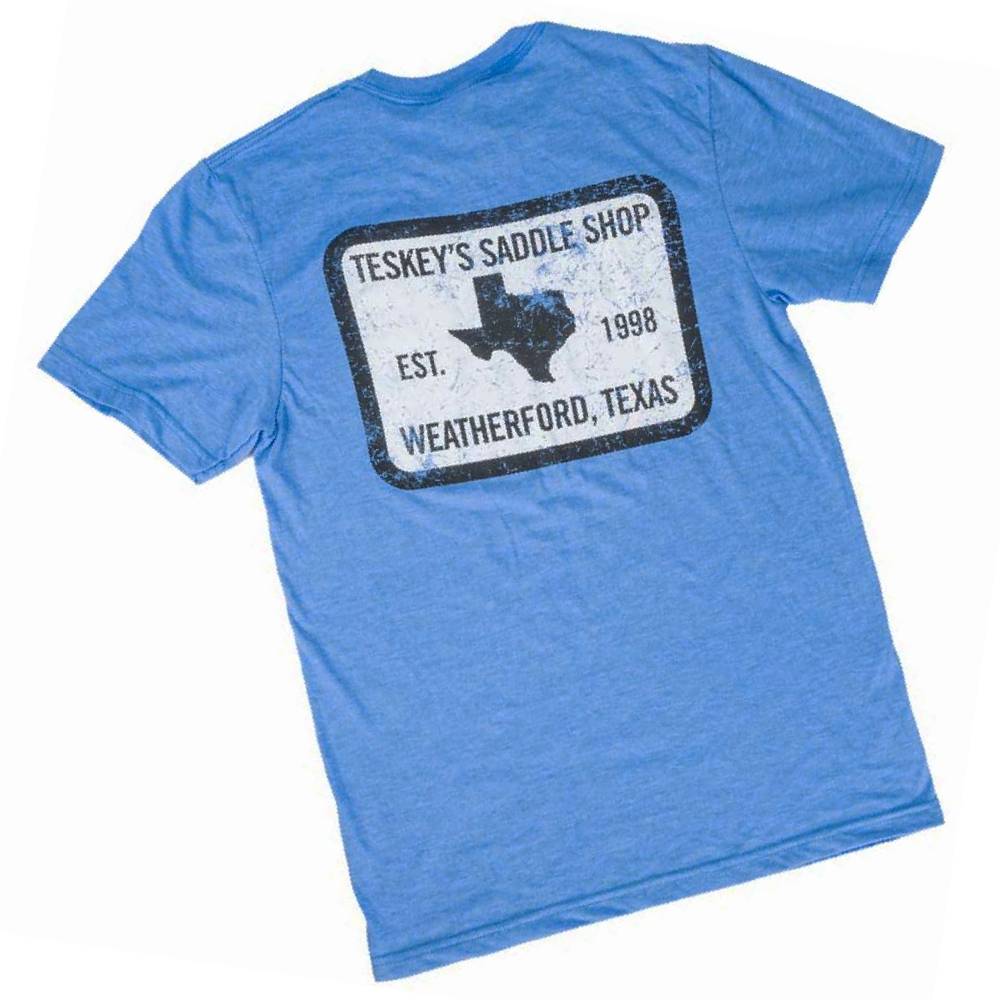 Teskey's 98 Saddle Shop Tee - Heather Royal TESKEY'S GEAR - SS T-Shirts Ouray Sportswear   