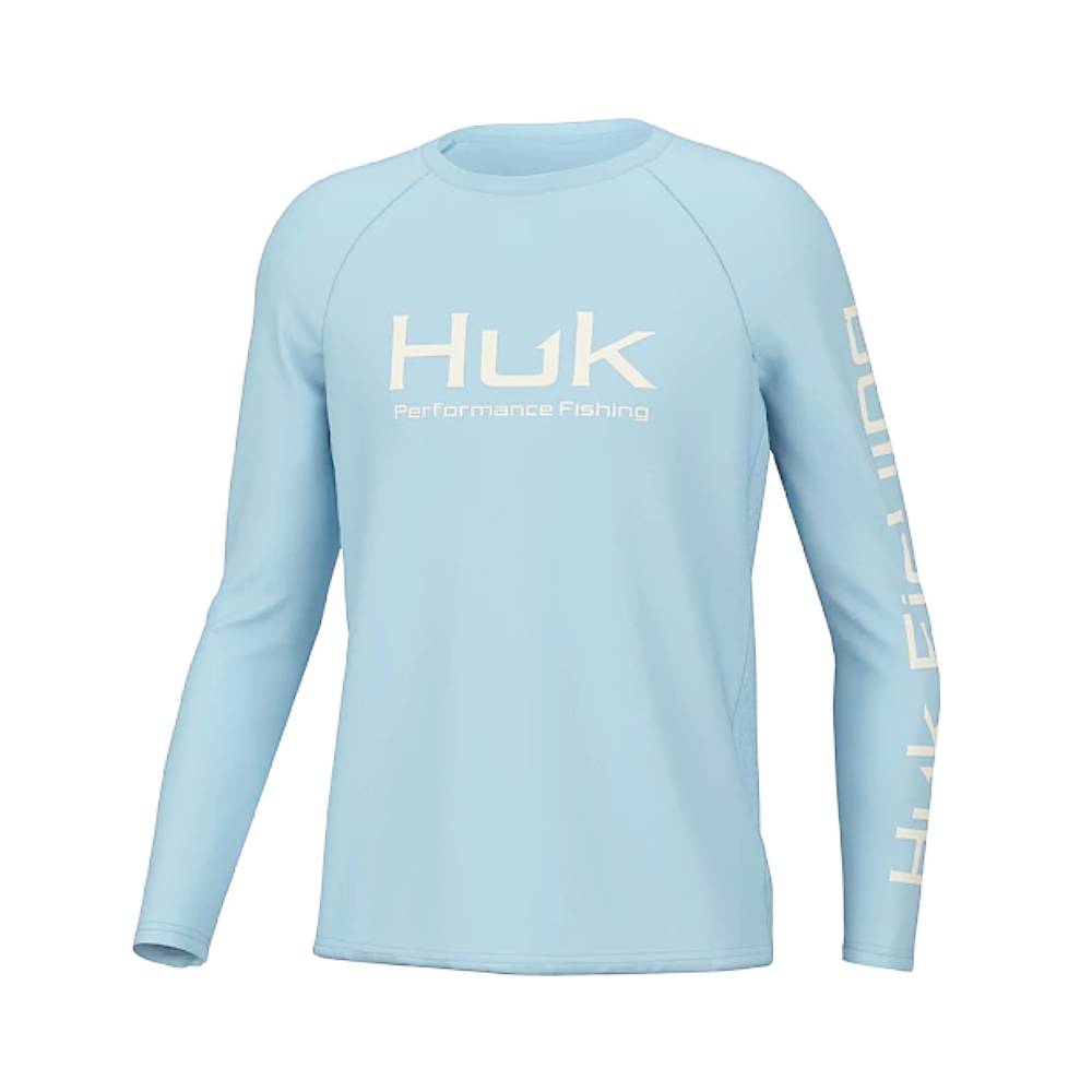 Huk Youth Pursuit Solid Shirt - Crystal Blue - M