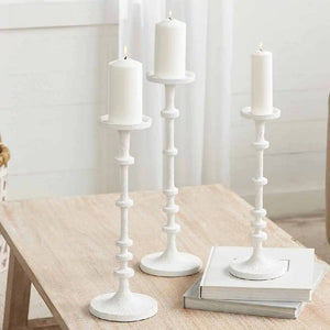 Mud Pie White Candlestick- FINAL SALE Home & Gifts - Home Decor - Decorative Accents Mud Pie   
