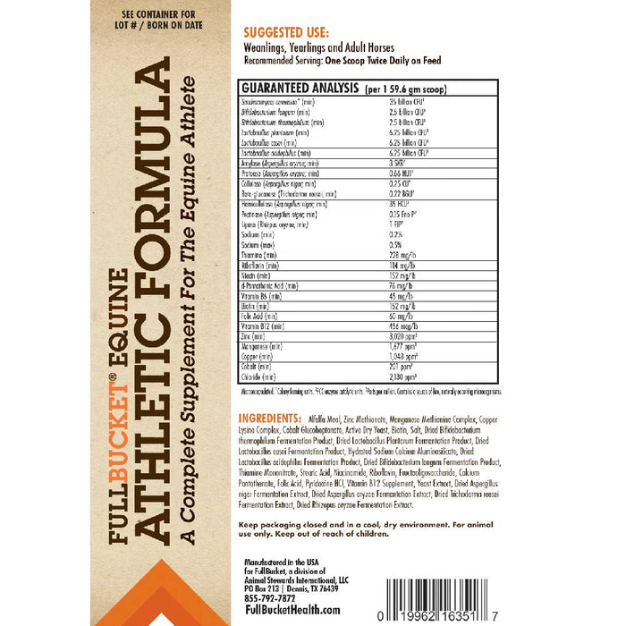 Full Bucket Equine Athletic Formula Equine - Supplements Full Bucket   