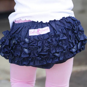 Ruffle Butt Dark Denim Bloomers KIDS - Baby - Baby Girl Clothing Ruffle Butts/Rugged Butts   