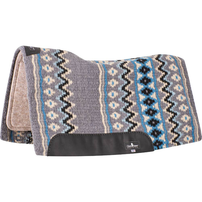 Classic Equine ESP Contour Saddle Pad - 34"x38" Tack - Saddle Pads Classic Equine 3/4" Charcoal/Malibu