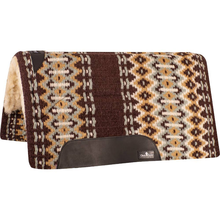 Classic Equine SensorFlex Wool Top Pad - 34"x38" Tack - Saddle Pads Classic Equine Coffee/Seafoam