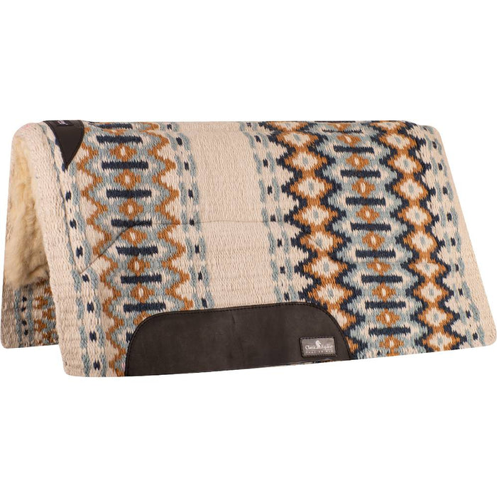 Classic Equine SensorFlex Wool Top Pad - 34"x38" Tack - Saddle Pads Classic Equine Cream/Blue