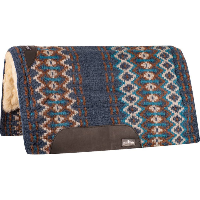 Classic Equine SensorFlex Wool Top Pad - 34"x38" Tack - Saddle Pads Classic Equine Navy/Chestnut