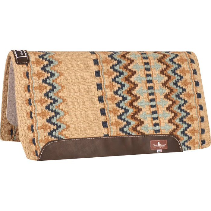 Classic Equine Classic Wool Top Pad 32"x34" Tack - Saddle Pads Classic Equine Sand / Aqua