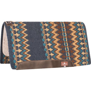 Classic Equine Classic Wool Top Pad - 34" x 38" Tack - Saddle Pads Classic Equine Navy/Chestnut  