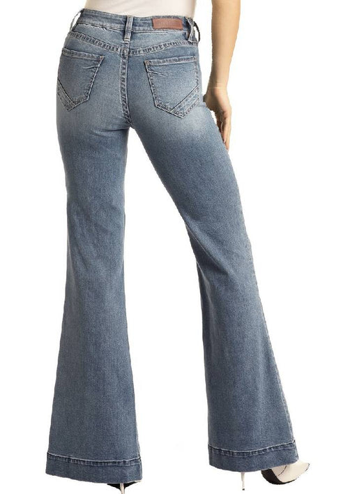 * Rock & Roll Denim Women's High Rise Split Trousers - FINAL SALE WOMEN - Clothing - Jeans Panhandle