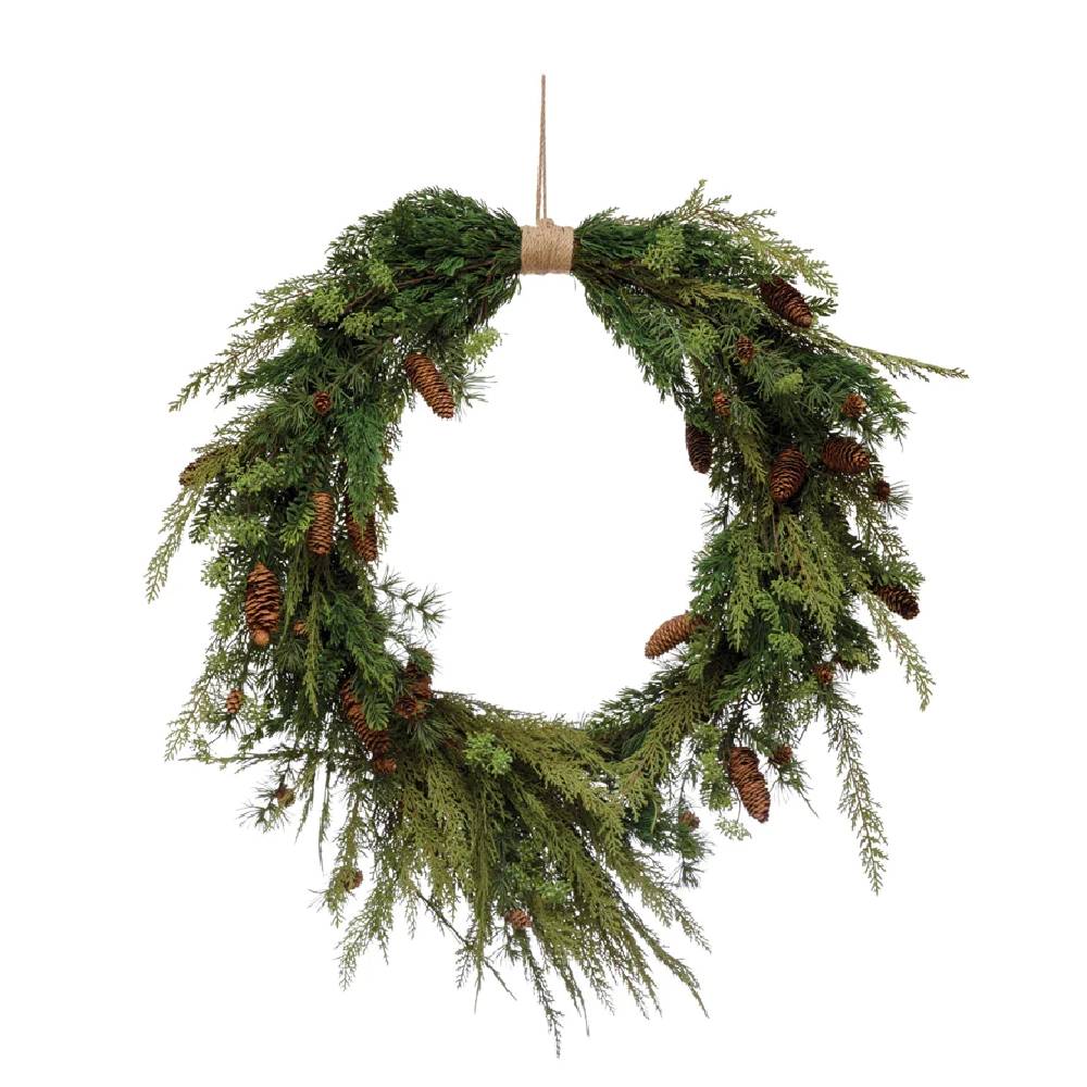 Faux Pine Wreath HOME & GIFTS - Home Decor - Seasonal Decor Creative Co-Op   