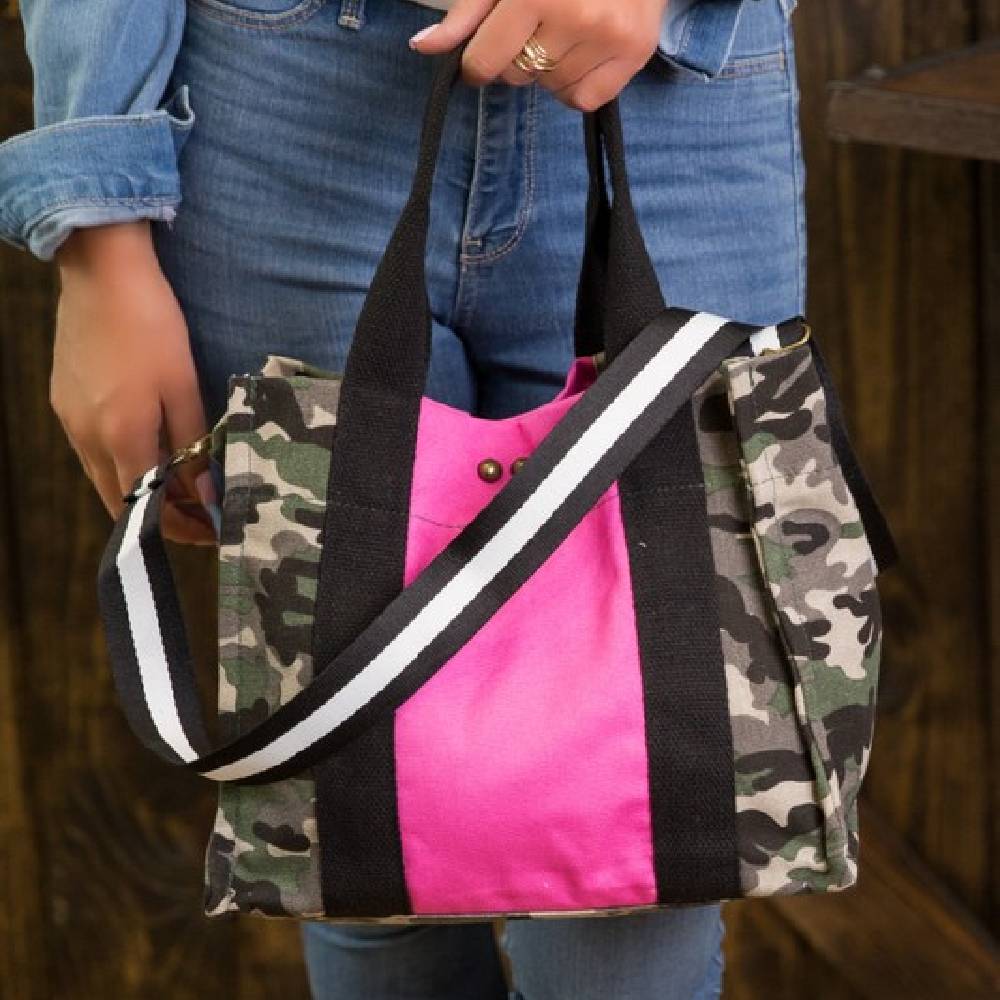 Brynn Canvas Tote - Multiple Prints - FINAL SALE WOMEN - Accessories - Handbags PANI & EUN Pink Camo  