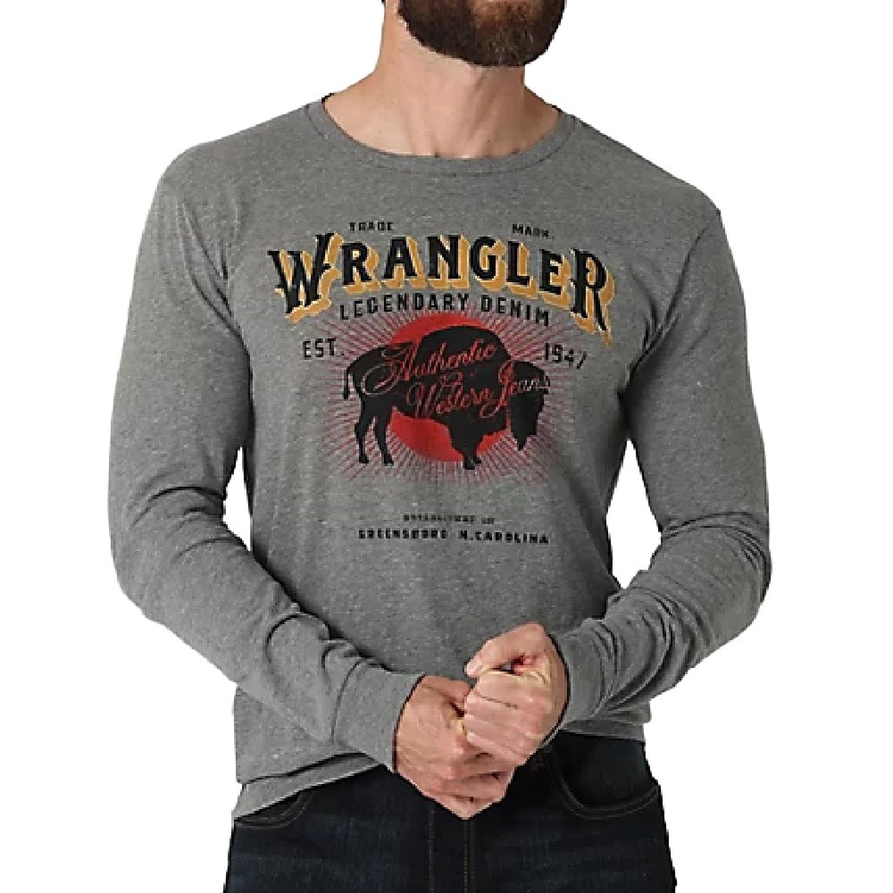 Wrangler American Heritage Buffalo Long Sleeve Tee MEN - Clothing - Shirts - Long Sleeve Shirts Wrangler   