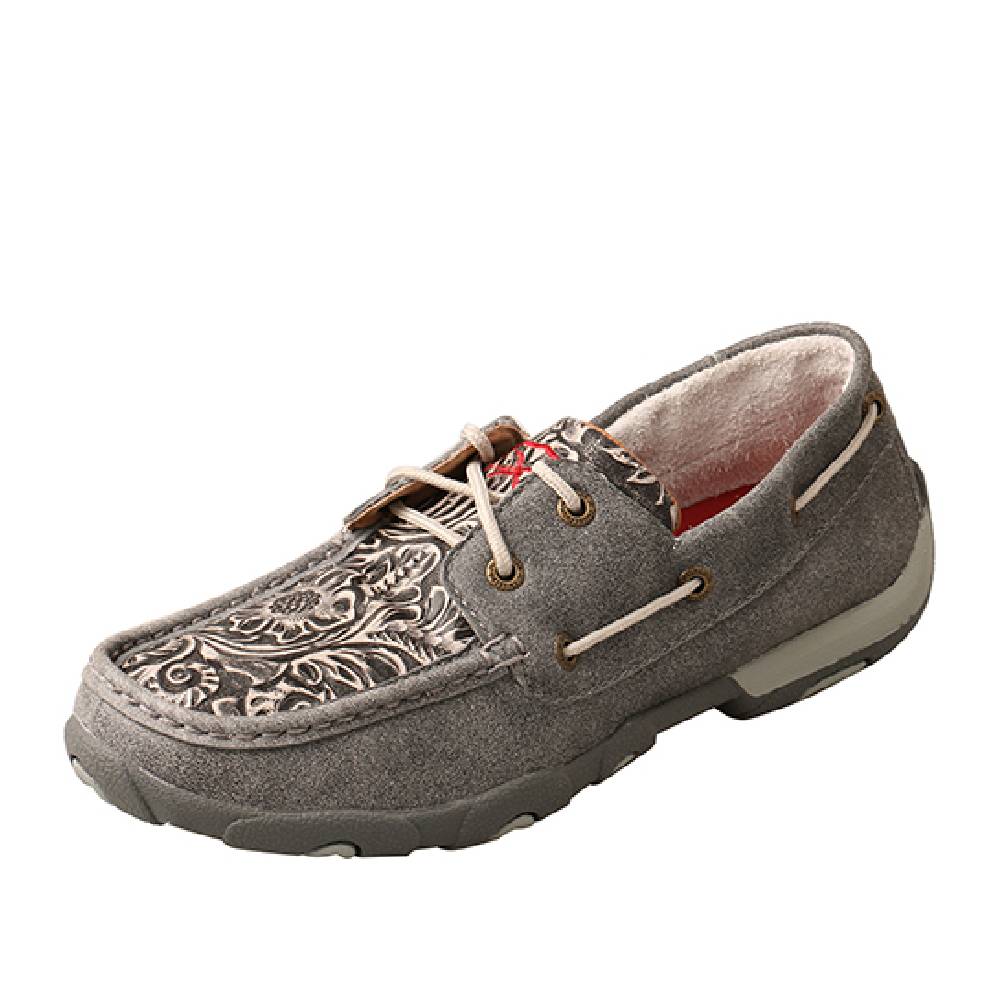 Twisted X Womens Tooled Grey Boat Shoe WOMEN - Footwear - Casuals TWISTED X   