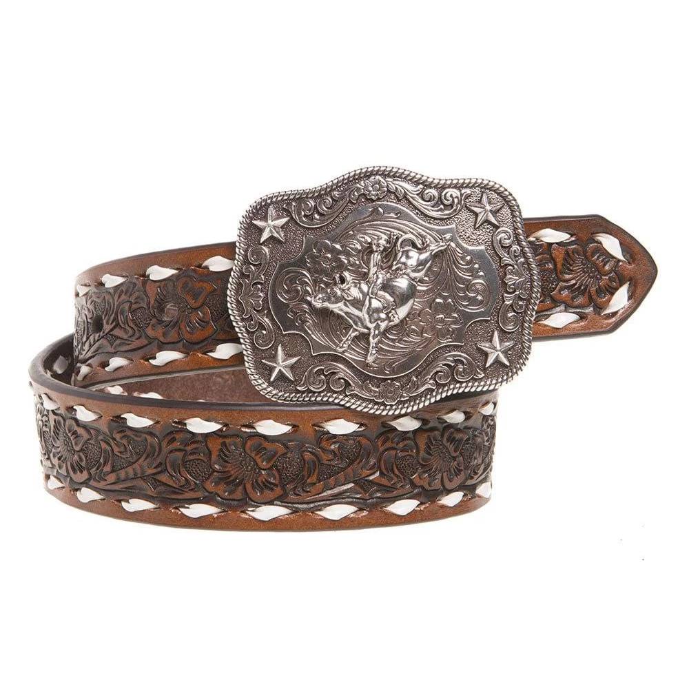 Nocona Brown Floral Embossed Belt Nocona® Men main image 2