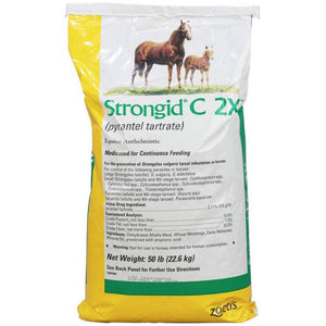 Strongid C 2X Equine - Dewormer Zeotis 50lb  