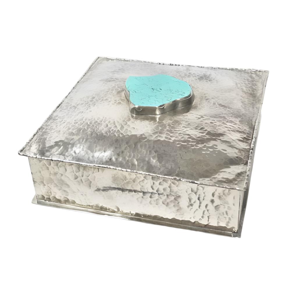 J. Alexander Square Box W/ Dimples HOME & GIFTS - Home Decor - Decorative Accents J. ALEXANDER RUSTIC SILVER   
