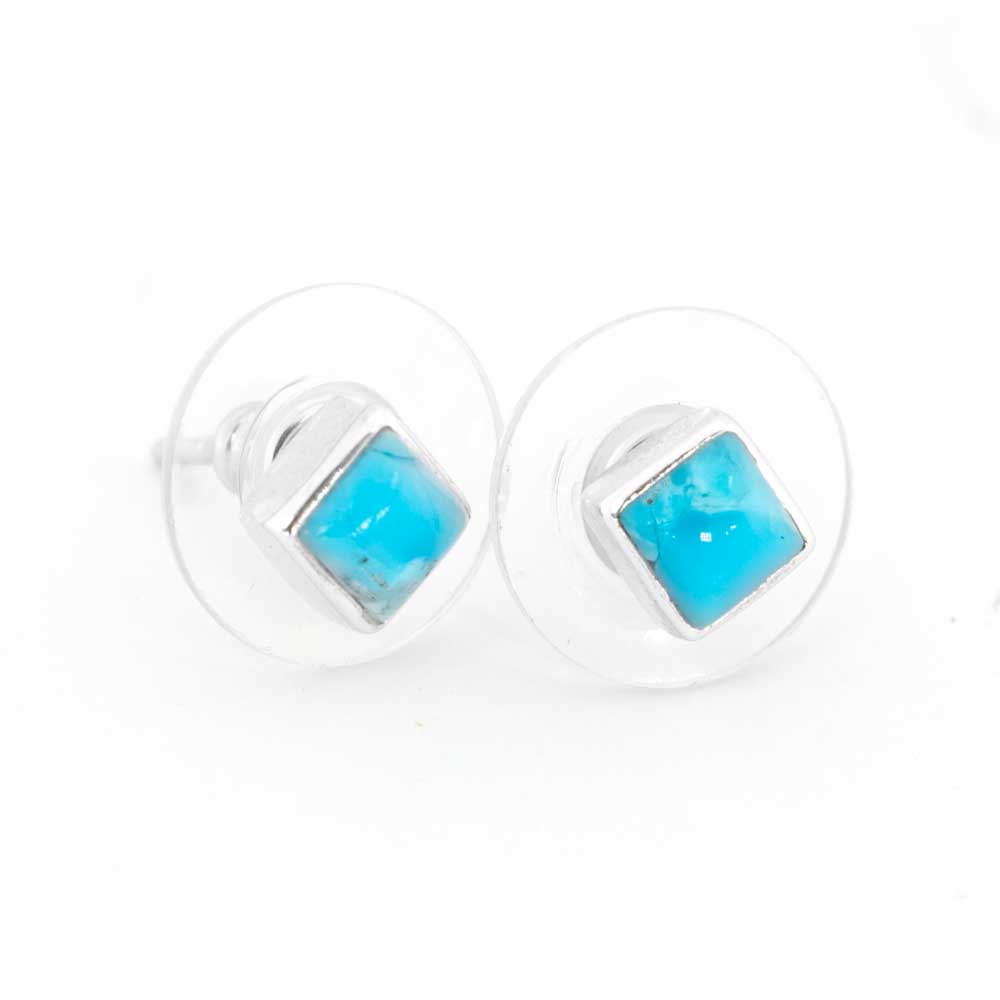 Medium Turquoise Stud Earrings-Multiple Styles WOMEN - Accessories - Jewelry - Earrings Peyote Bird Designs Square  