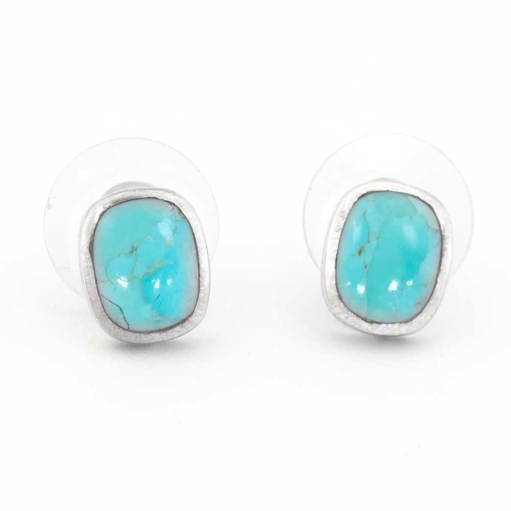 Peyote Bird Designs Large Turquoise Stud Earrings Teskeys