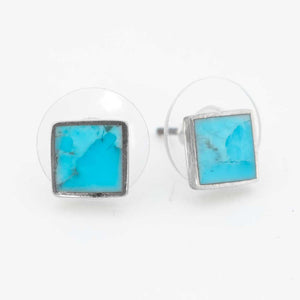 Peyote Bird Designs Large Turquoise Stud Earrings WOMEN - Accessories - Jewelry - Earrings Peyote Bird Designs Square  