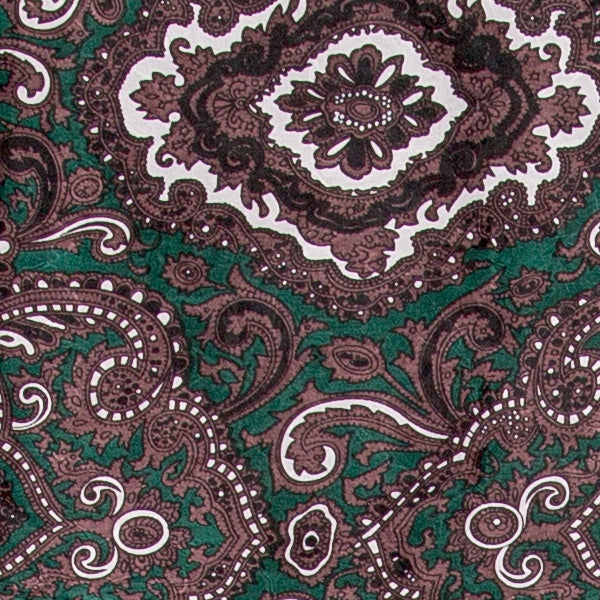 Paisley Silk Wild Rag - Green & Chocolate ACCESSORIES - Additional Accessories - Wild Rags & Scarves WYOMING TRADERS   