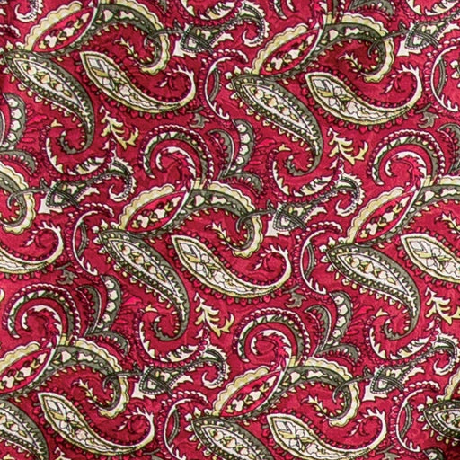 Paisley Silk Wild Rag Wine & Olive ACCESSORIES - Additional Accessories - Wild Rags & Scarves Wyoming Traders   