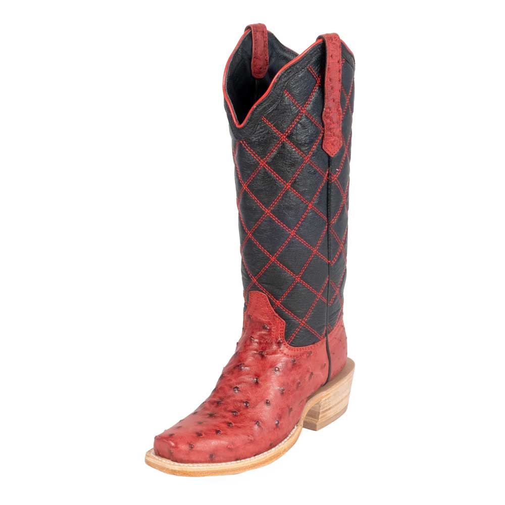 R. Watson Women's Red Rose Full Quill Ostrich Boot WOMEN - Footwear - Boots - Exotic Boots R Watson   