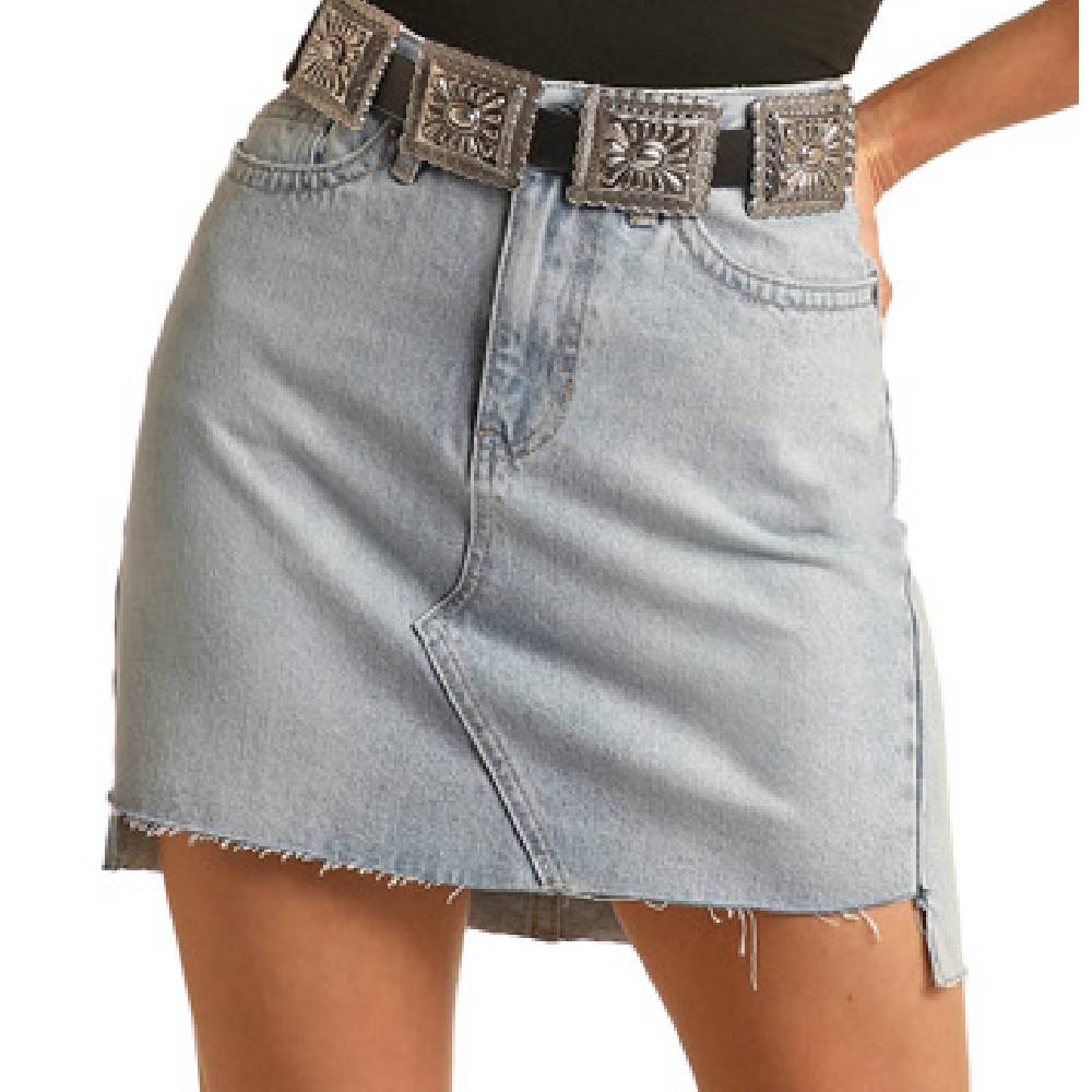 Rock & Roll Light Wash Denim Skirt - FINAL SALE WOMEN - Clothing - Skirts Panhandle   