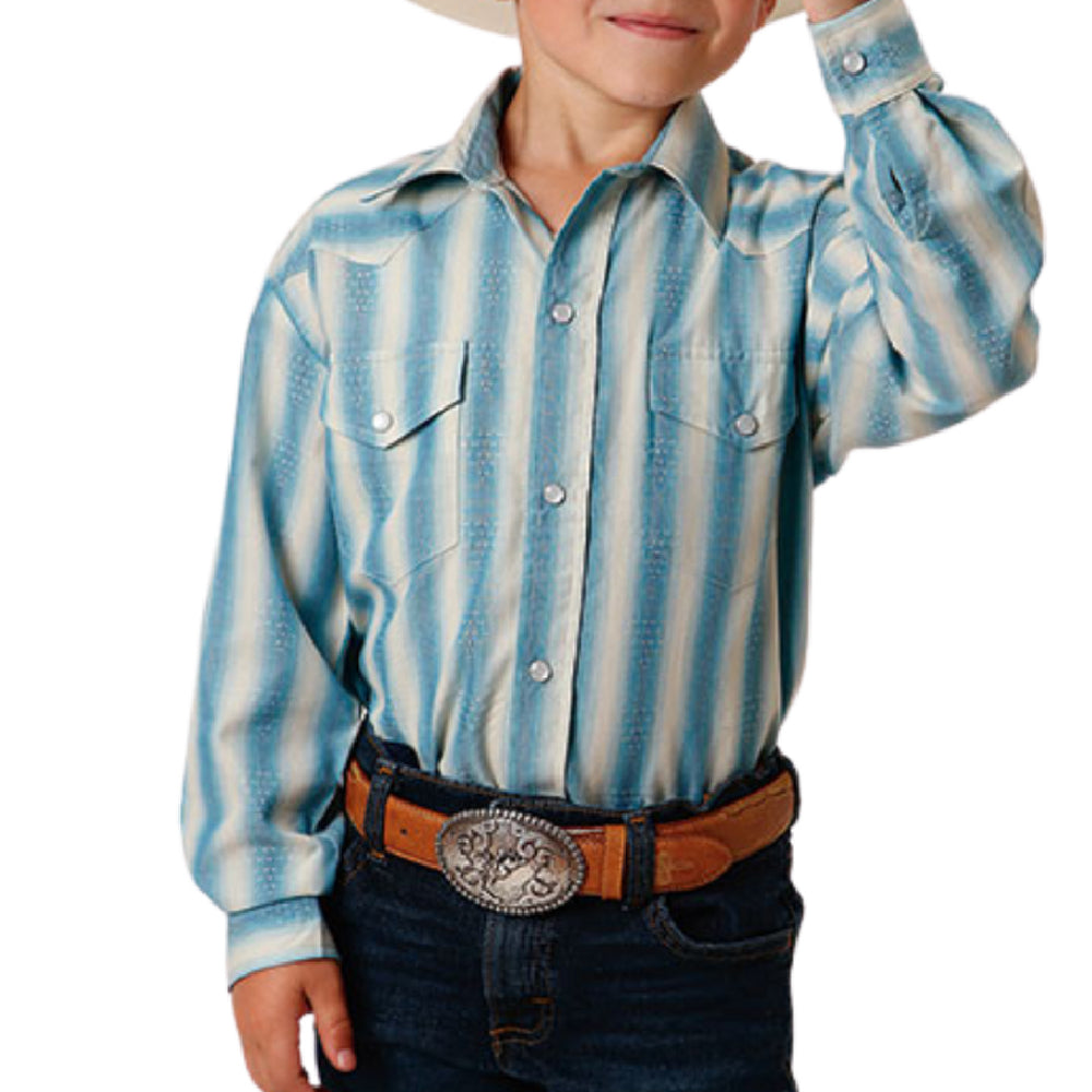 Roper Boy's Ombre Stripe Shirt - FINAL SALE KIDS - Boys - Clothing - Shirts - Long Sleeve Shirts Roper Apparel & Footwear   