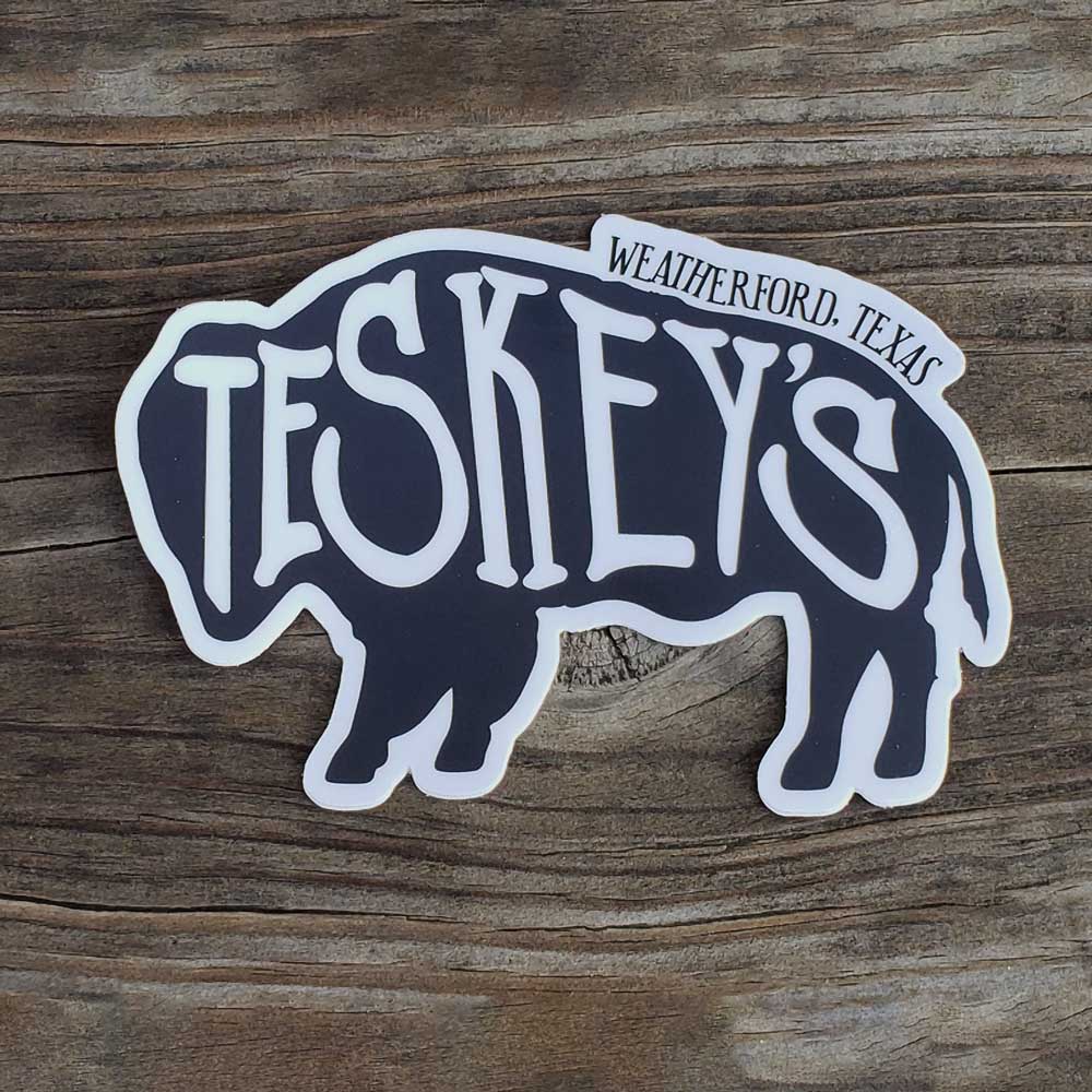 Teskey's Buffalo Die-Cut Vinyl Sticker - Black/White TESKEY'S GEAR - Stickers Sticker Mule   