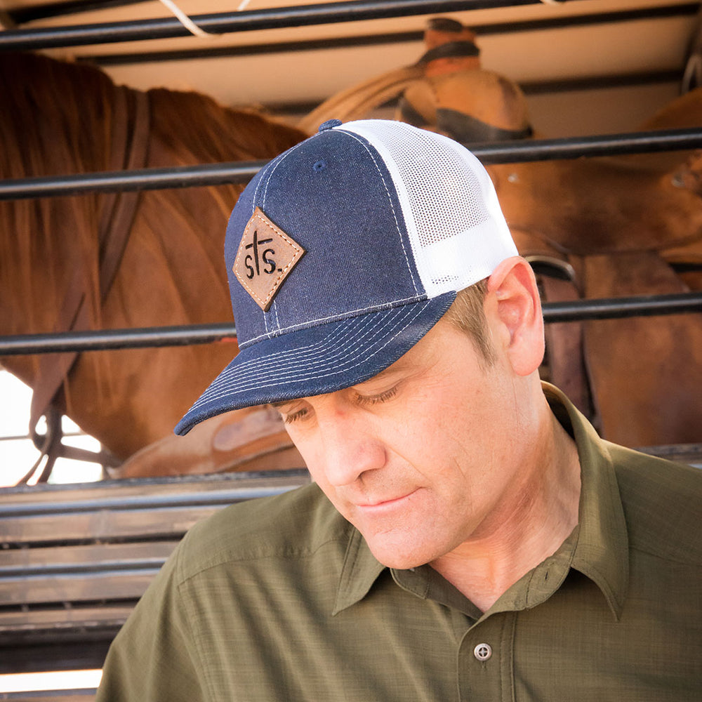 STS Ranchwear Cut Out Patch Cap | Denim HATS - BASEBALL CAPS STS Ranchwear   