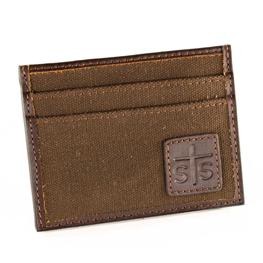STS Ranchwear Chocolate Canvas Card Wallet MEN - Accessories - Wallets & Money Clips STS Ranchwear   