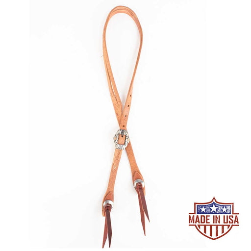 Teskey's Roughout Split Ear Headstall w/Floral Hexagon Buckle Tack - Headstalls Teskey's Light Oil