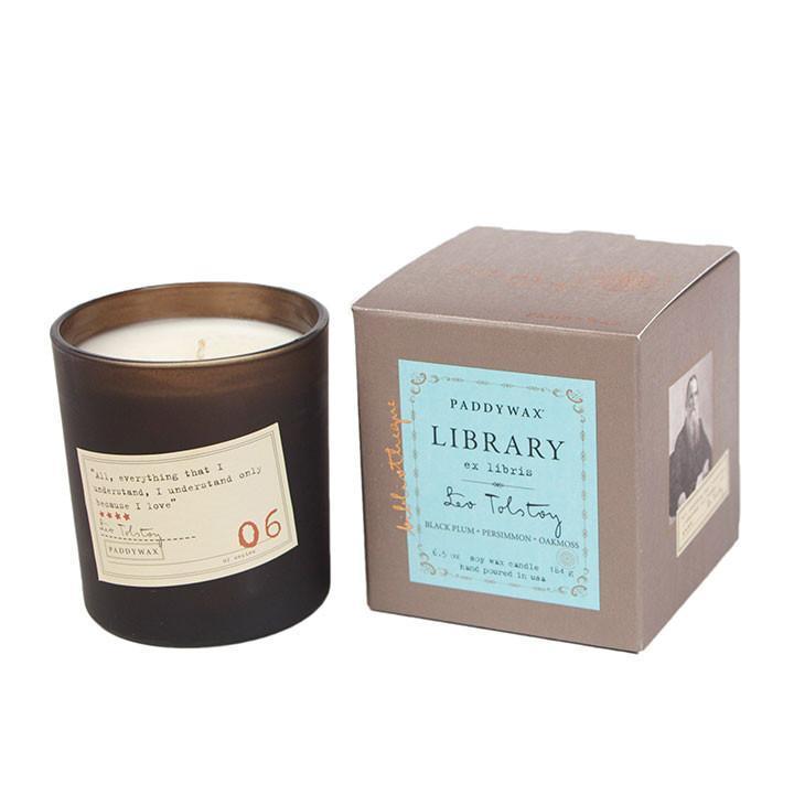 Paddywax Library Series 6oz Candle - Leo Tolstoy HOME & GIFTS - Home Decor - Candles + Diffusers Paddywax   