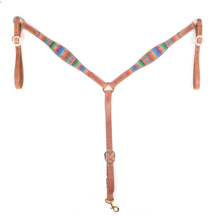 Teskey's Serape with Buckstitch Breast Collar Tack - Breast Collars Teskey's Turquoise  