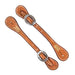 Teskey's Basket Stamped Spur Straps with Rawhide Tack - Spur Straps Teskey's Light Oil  