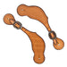Teskey's Basket Stamped Spur Straps with Shell Border Tack - Spur Straps Teskey's   