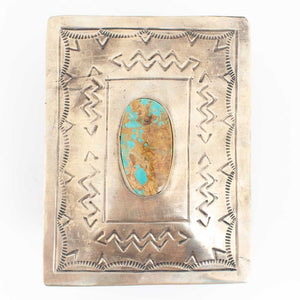 J. Alexander Small Stamped Turquoise Box HOME & GIFTS - Home Decor J. ALEXANDER RUSTIC SILVER   