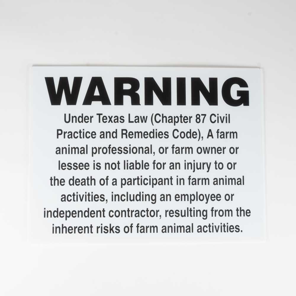 Equine Warning Sign Farm & Ranch - Arena & Fencing Teskey's   